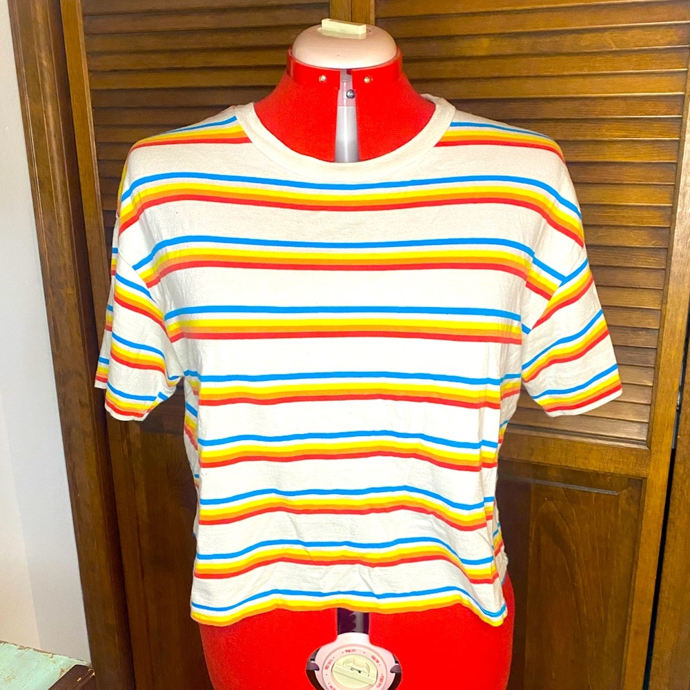 Slightly Cropped Rainbow Tee